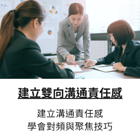 白話文管理課｜打造有效溝通策略，精通說話、傾聽與提問技巧。建立雙向溝通責任感 建立溝通責任感，學會對頻與聚焦技巧